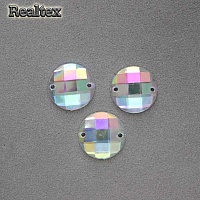 Стразы акриловые пришивные RS "Круг" 12мм цв.cristal AB