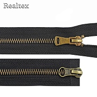 Молния металл Т.5 2замка 70см разъемная цв.антик/черный