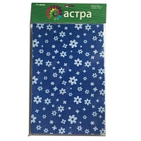 Фетр с рисунком 1мм "Цветочки" YF 703 (5шт) цв.василек