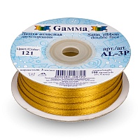 Лента атласная 3мм двухсторонняя Al-3P "Gamma" цв.121 светлая охра