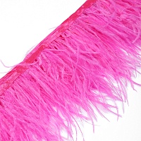 Перья на ленте Страус FBY-15-021 15см цв.ярко-розовый
