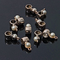 Держатель 9908516 "Жемчуг" для кулона (10шт) цв.белый в золоте