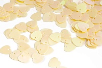 Пайетки россыпью TBY-FLK297 сердечки 10мм (50гр) цв.20 светло-жёлтый