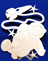 Заготовка для декорирования деревянная Фоторамка "Космонавт" 25см