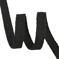 Тесьма киперная  8мм ЛКЭ (8ЧХ-100) 1,9гр/см х/б цв.чёрный