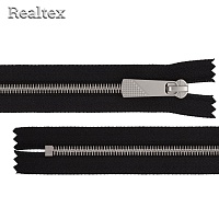 Молния металл KAP-5 декоративная Т.5 1замок 20см неразъемная (5шт) цв.чёрный/серебро