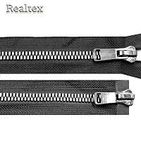 Молния трактор декоративная Т.8 2замка TT  80см разъемная цв.чёрный/т.никель