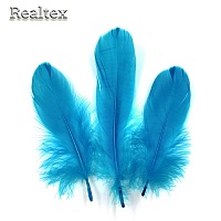 Перо Реалтекс Гусиное 13-18 см цв.бирюза