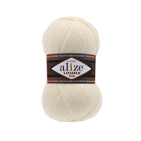 Пряжа Alize "Lana Gold Fine" (100гр) цв.001 кремовый 