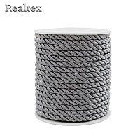 Шнур люрекс Realtex  6мм цв.черное серебро 