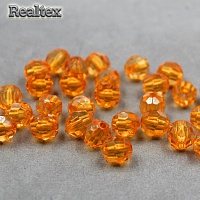 Бусины акриловые 3241 10мм (100гр) цв.22 оранжевый