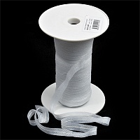 Лента нитепрошивная клеевая по косой с нитью 5712W 12мм цв.белый 