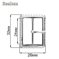  Пряжка металлическая Realtex R 23-4 (10шт) цв.никель 