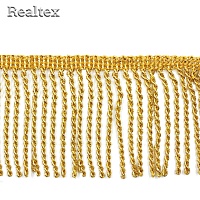 Бахрома Realtex металлизированная 80мм 10460 цв.светлое золото