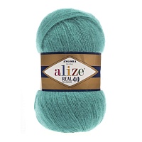 Пряжа "Angora Real 40" (100гр) цв.570 св.изумруд.