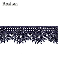 Кружево Realtex гипюр  55мм 8G8098 цв.темно-синий