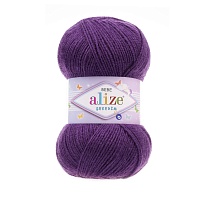 Пряжа Alize "Sekerim Bebe" (100гр) цв.044 т.фиолетовый
