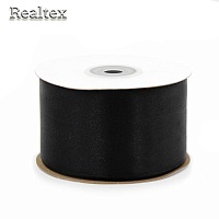 Лента атласная 50мм (32,9м) Realtex цв.черный