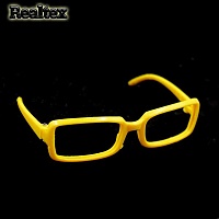 Очки без стекла прямоугольные пластик 26287 9см для игрушек цв.жёлтый