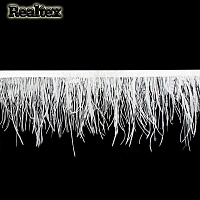 Перья на ленте Realtex Страус шир.10см цв.белый