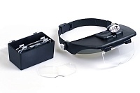 Лупа Realtex для рукоделия MG 81001-A с подсветкой и креплением на голову со сменными линзами 