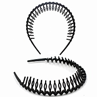 Основа для ободка "Реалтекс" пластик 25мм с зубчиками назад (10шт) цв.матовый черный 