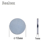 Магнит неодимовый Realtex 10мм*1мм (50шт) цв.никель