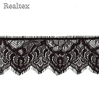  Кружево Realtex "реснички"  90мм 78789-1 (2шт*3м) цв.черный