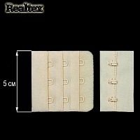 Застежка-крючки  Реалтекс 3х3 5см цв.бежевый