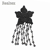 Пришивной элемент 8393 Цветок (4шт) цв.черный