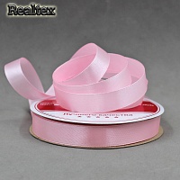 Лента атласная 12мм Realtex (27,4м) цв.037 светло-розовый