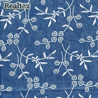 Ткань джинс FD "Букет-3" 26016 цв.синий