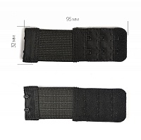 Удлинитель для бюстгалтера R 32мм 2 крючка (2шт) цв.чёрный