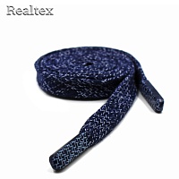 Шнур с наконечниками Realtex R- 1 плоский в крапинку шир.12мм 140см (10шт) цв.синий