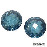 Стразы пластиковые пришивные AB-1 большие цв.голубой 