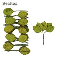  Реалтекс Лист велюровый на проволоке (20бук.*10лист.) цв.оливковый