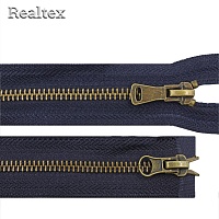 Молния металл Т.5 2замка 85см разъемная цв.антик/233 тёмно-синий