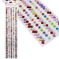 Стразы клеевые акриловые Realtex №1 (блистер) (334шт) цв.MIX