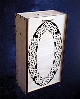 Заготовка для декорирования деревянная Коробка для вина №6 двойная "Розы в овале" 38*22*11см 6мм