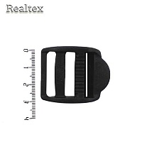 Пряжка трехщелевая 25мм ТЩ цв.черный