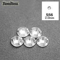 Стразы термоклеевые REALTEX 06-SS (аналог страз Чехия) цв.Crystal 