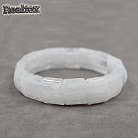 Браслет Realtex из натурального камня Квадрат полукруглый цв.полупрозрачный