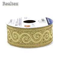 Тесьма жакардовая TRJ-01 33-35мм (10м) цв.золото 