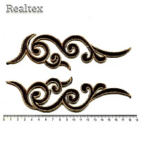 Термоаппликации орнамент Реалтекс R-1987 цв.черный/золото