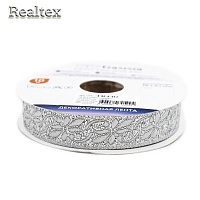 Тесьма жакардовая TRJ-02 16мм (10м) цв.серебро 