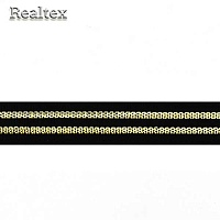 Резинка Реалтекс декоративная 10мм R-24 с люрексом (27,4м) цв.черный/золото