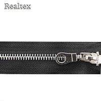 Молния металл Реалтекс Т.5 1замок 40см разъемная (бегунок капля) цв.никель/черный