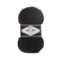 Пряжа Alize "Мохер Classic" (100гр) цв.060 чёрный