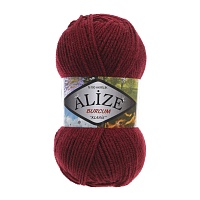 Пряжа Alize "Burcum Klasik" (100гр) цв.057 бордовый