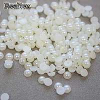 Полу-бусы Realtex  4мм (500гр) цв.01 молочный 